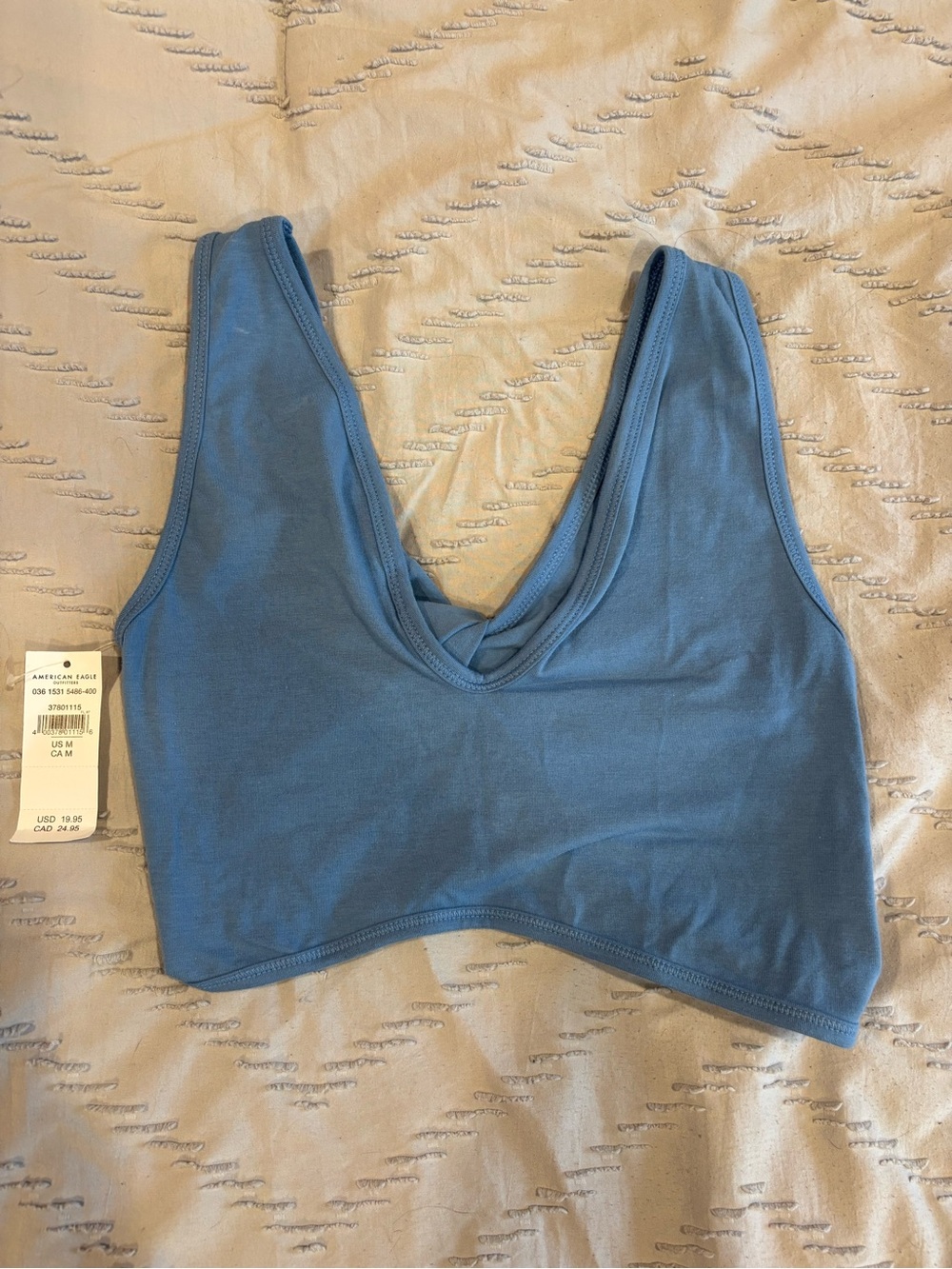 American Eagle Outfitters Dusty Blue V-Neck Bralette